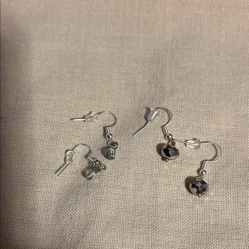 Two pair of Elegant Silver Dangle Earrings